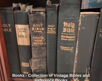 Books  Collection of Vintage Bibles and Reference Books