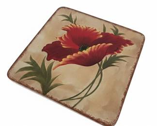 Pier Poppies Square Salad Plate