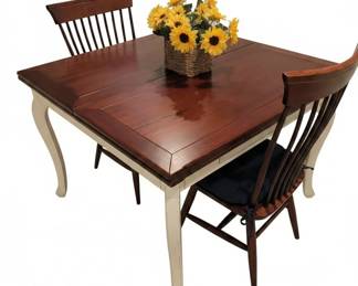 Drop Leaf Dining Table and Spindle Back Chairs Set