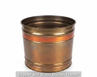 Copper and Brass Bucket Planter
