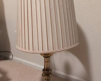 Stiffel Brass Fluted Table Lamp with Pleated Shade