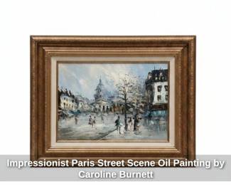 Impressionist Paris Street Scene Oil Painting by Caroline Burnett