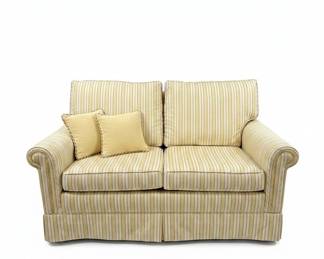 Pair of Striped Loveseats third image