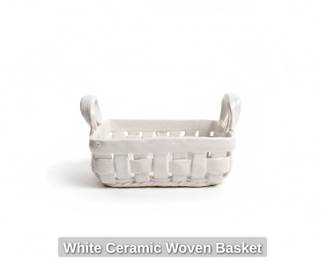 White Ceramic Woven Basket