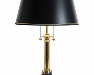 Vintage French Empire Brass  Italian Black Marble Column Table Lamp second image