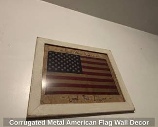 Corrugated Metal American Flag Wall Decor third image