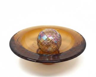 Blenko Glass Amber Vase sixth image