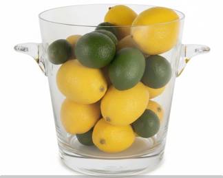 Clear Glass Ice Bucket with Artificial Lemons and Limes