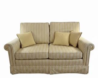 Pair of Striped Loveseats second image