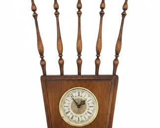 Vintage Syroco Style Wooden Chair Back Wall Clock