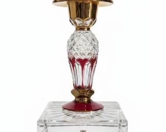Cut Crystal Glassware Set with Candlestick second image