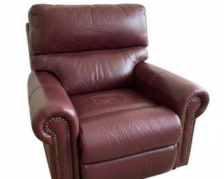 Hancock  Moore Burgundy Leather Recliner