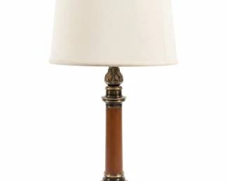 Vintage Stiffel Brass and Wood Table Lamp
