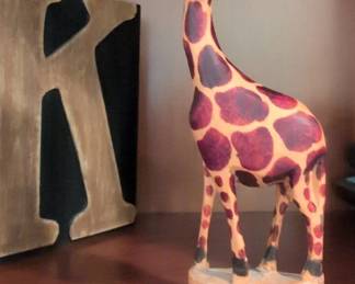 HandCarved Wooden Giraffe Figurine  Made in Kenya