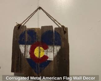 Corrugated Metal American Flag Wall Decor fourth image