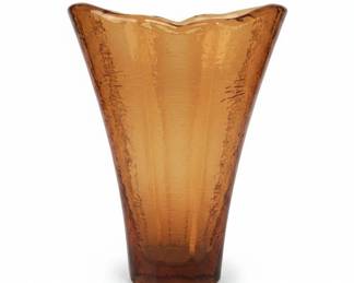 Blenko Glass Amber Vase