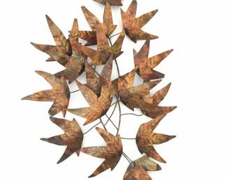 Vintage Copper Maple Leaf Wall Art Sculpture