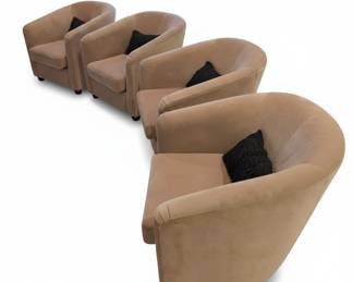 Set of Four Swivel Barrel Chairs