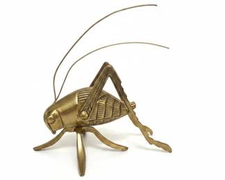 Vintage Brass Grasshopper or Cricket Paperweight Figurine
