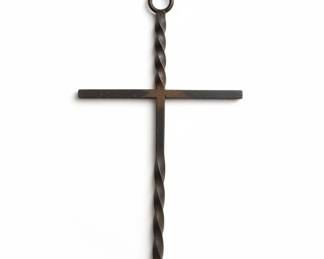 HandForged Twisted Metal Cross Wall Decor