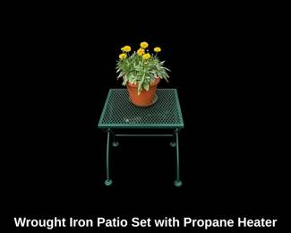 Wrought Iron Patio Set with Propane Heater fifth image