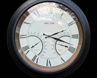 Andy Star Inch Outdoor Waterproof Clock with Thermometer and Hygrometer
