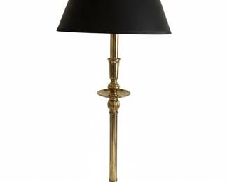 Chapman Brass Candlestick Table Lamp with Black Shade
