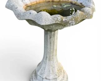 Concrete Garden Birdbath