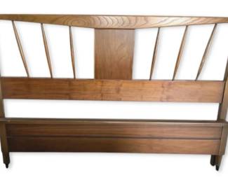 MCM Oak  Walnut Headboard  Footboard  Full Size