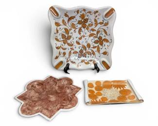 Unique Shaped Painted Ceramic  Porcelain Plates