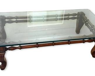 Wooden Glass Top Coffee Table