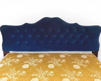 Vintage Royal Blue Tufted Headboard  Full Size