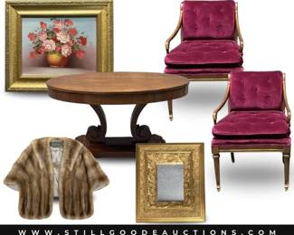 Bernhardt furniture, Victorian furniture, sheet music, Steelcase furniture, garden statues, copper, nesting dolls, exercise equipment, storage containers, patio furniture, Houston Rodeo, Kincaid sofa, ladders, wreaths, and more!