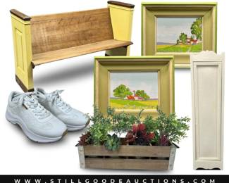 Disney dolls, artwork, church pew, florals, comic books, and much more!