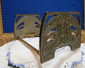 Vintage art nouveau brass letter holder