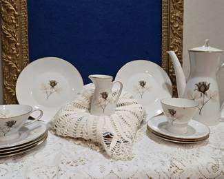 Rosenthal Germany brown rose coffee set