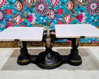 Vintage marble top balance scale