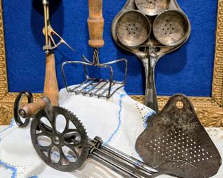 Vintage primitive kitchen utensils