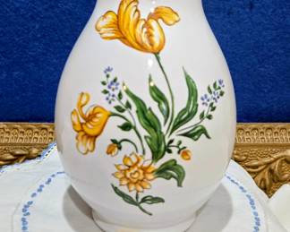 Vintage hand painted German porcelain vase