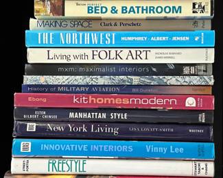 Books including San Francisco Style, The Northwest, History of Military Aviation, Manhattan Style, and more