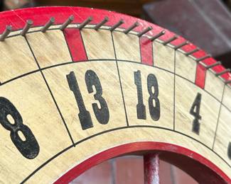 Closeup of the antique gaming / carnival / gambling game spinning wheel