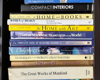 Books include Compact Interiors; At Home With Books; At Home With Art; The Great Maritime Museum; The Complete Book of Maritime Design; Techniques of the World's Great Painters; Divinely Decadent