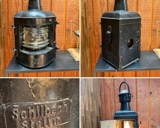 More views of the vintage Schillbach Stettin ship's lantern (converted to electric)