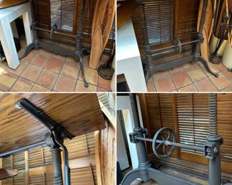 More views and closeups of the incredible antique industrial cast iron adjustable drafting table