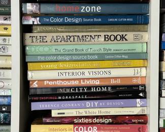 Books such as The Age of Chivalry, The Home Zone, The Apartment Book, The Grand Book of French Style, Young Designs in Living, Penthouse Living, The Inspired Workspace, Sixties Design, Interiors in Color, The Power Look at Home