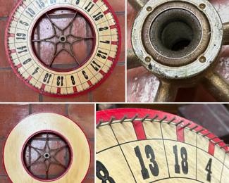 More views of the antique gaming / carnival / gambling game spinning wheel