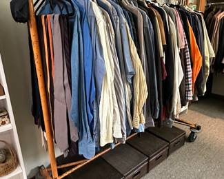 Vintage clothing including men's ties, long sleeve shirts, sport shirts, jackets; storage boxes great for shoes, storage space beneath the bed, etc!