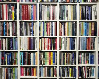 Just some of the incredible book collection at this estate sale - including books on architecture, remodeling, interior design, photography, history, art, travel, automotive, fashion, films/cinema, military history, war history, gardening and garden design, and so much more!