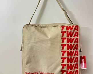 Vintage TWA Trans World Airlines Getaway Vacations Travel Bag Airline Shoulder Tote