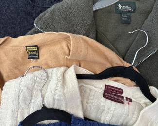 Some labels from the vintage men's clothing available at this estate sale: Bert Pulitzer, Cricket, Pensacola, Scarborough Fair, Chaps Ralph Lauren